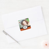 Einfache Chic Abschluss Sticker, orange Quadratischer Aufkleber (Umschlag)