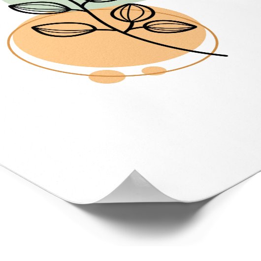 Einfache Chic Abstrakt Minimalistisch Boho Style F Poster (Ecke)