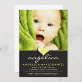 Einfache Chic Baby-Ankündigung Ankündigung (Vorne/Hinten)