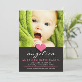 Einfache Chic Baby-Ankündigung Ankündigung (Stehend Vorderseite)