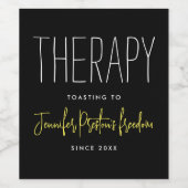 Einfache Chic Black Yellow Scheidung Break Name Weinetikett (Einzelnes Label)