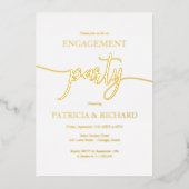 Einfache Chic Calligrafy Engagement Party Folieneinladung (Vorderseite)