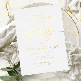 Einfache Chic Calligrafy Engagement Party Folieneinladung