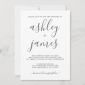 Einfache Chic Calligrafy Schwarz-weiß Wedding Einladung (Vorderseite)