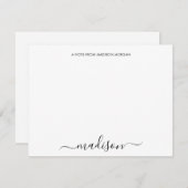 Einfache Chic Calligrafy Stationery Mitteilungskarte (Vorne/Hinten)