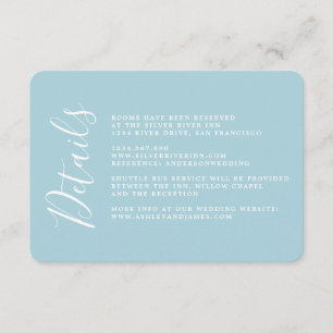 Einfache Chic Calligrafy Wedding Details Begleitkarte