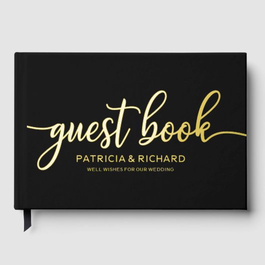 Einfache Chic Calligrafy Wedding Gästebuch (Vorderseite)
