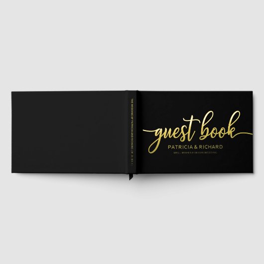 Einfache Chic Calligrafy Wedding Gästebuch (Voll)