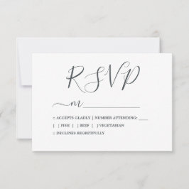 Einfache Chic Calligrafy Wedding RSVP Karte