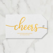 Einfache Chic Calligraphie Chefs Weinflasche Geschenkanhänger (Vorderseite (Horizontal))