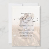 Einfache Chic Calligraphy Monogram-Foto Hochzeit Einladung (Vorderseite)