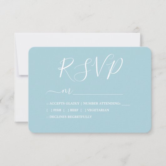 Einfache Chic Calligraphy Wedding RSVP Card Karte (Vorderseite)