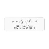 Einfache Chic Calligraphy Wedding-Rücksendeadresse (Vorne)