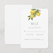 Einfache Chic Citrus RSVP-Karte RSVP Karte (Vorne/Hinten)