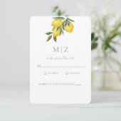 Einfache Chic Citrus RSVP-Karte RSVP Karte (Stehend Vorderseite)