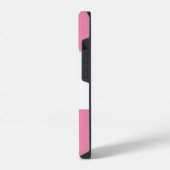 Einfache Chic Classic rosa Bow Monogram Name iPhone Hülle (Linke Seite)