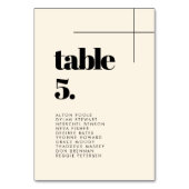 Einfache chic Cream Hochzeitskarten Tischnummer (Vorderseite)