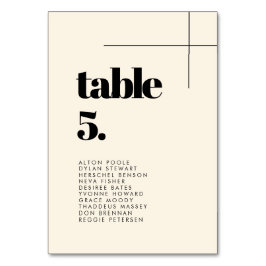Einfache chic Cream Hochzeitskarten Tischnummer
