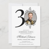 Einfache Chic Custom Foto Überraschung 30. Geburts Einladung (Vorderseite)