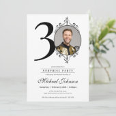 Einfache Chic Custom Foto Überraschung 30. Geburts Einladung (Stehend Vorderseite)
