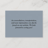 Einfache Chic Dusty Blue QR Code Hochzeit Begleitkarte (Rückseite)