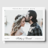 Einfache Chic Elegant Calligraphy Foto Hochzeit Gästebuch (Vorderseite)