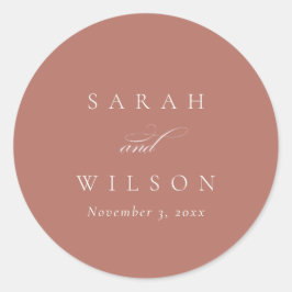 Einfache Chic Elegant Script Black Navy Wedding Cl Runder Aufkleber