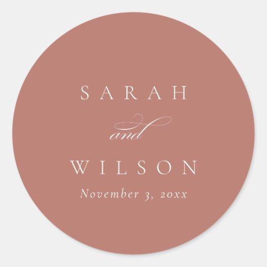 Einfache Chic Elegant Script Black Navy Wedding Cl Runder Aufkleber (Vorderseite)