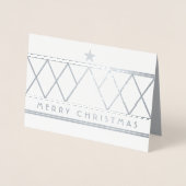 Einfache Chic Geometric Frohe Weihnachtsbaum Real Folienkarte (Vorderseite)