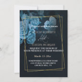 Einfache Chic Gold Geometric Frame Wedding Einladung (Vorderseite)