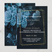 Einfache Chic Gold Geometric Frame Wedding Einladung (Vorne/Hinten)