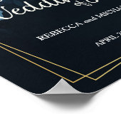 Einfache Chic Gold Geometric Frame Wedding Poster (Ecke)