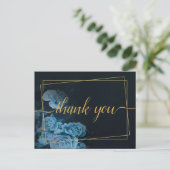 Einfache Chic Gold Geometric Rahmen Vielen Dank Po Postkarte (Stehend Vorderseite)