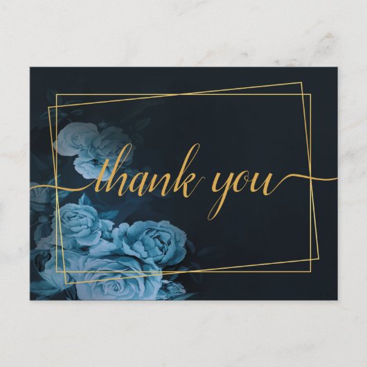 Einfache Chic Gold Geometric Rahmen Vielen Dank Po Postkarte (Vorderseite)