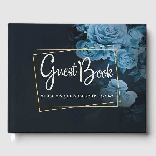 Einfache Chic Gold Geometrie Gästebuch (Vorderseite)