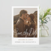 Einfache Chic Gold Moderne Foto Hochzeit Save The Date (Stehend Vorderseite)