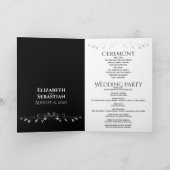 Einfache Chic Gray Blüh Hochzeit gefaltet Programm (Innenseite)
