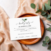 Einfache Chic Greenery Eucalyptus Wedding RSVP Begleitkarte