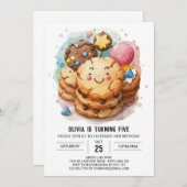 Einfache Chic Happy Cookies Geburtstag Einladung (Vorne/Hinten)