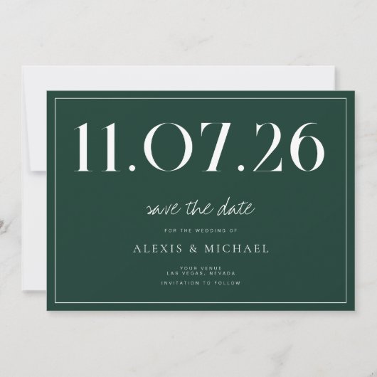 Einfache Chic Hochzeit ohne Foto Save the Date (Vorderseite)
