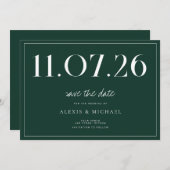 Einfache Chic Hochzeit ohne Foto Save the Date (Vorne/Hinten)
