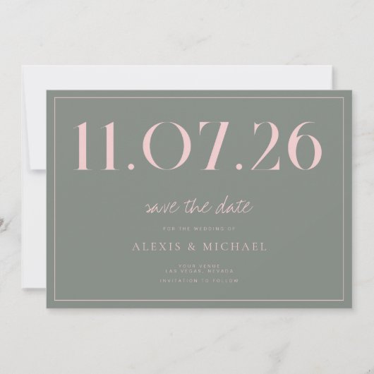 Einfache Chic Hochzeit ohne Foto Save the Date (Vorderseite)