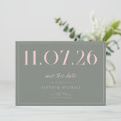 Einfache Chic Hochzeit ohne Foto Save the Date (Stehend Vorderseite)
