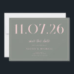 Einfache Chic Hochzeit ohne Foto Save the Date<br><div class="desc">Eine schlichte,  moderne Save the Date Karte. Personalisieren Sie dieses elegante schwarz-weiße Design,  um Ihre Hochzeit Datum,  Namen und Details.</div>
