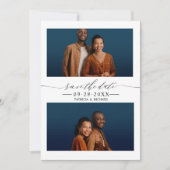 Einfache Chic Hochzeit speichern Sie das Datum 2 F Einladung (Vorderseite)