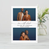 Einfache Chic Hochzeit speichern Sie das Datum 2 F Einladung (Stehend Vorderseite)