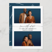 Einfache Chic Hochzeit speichern Sie das Datum 2 F Einladung (Vorne/Hinten)