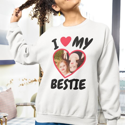 Einfache Chic I Liebe Mein Bestie Personalisiertes Sweatshirt