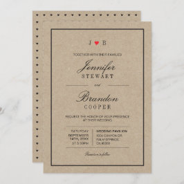 Einfache Chic Kraft Typografie Hochzeitseinladung Einladung