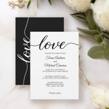 Einfache Chic-Liebe Schwarz-weiße Hochzeit